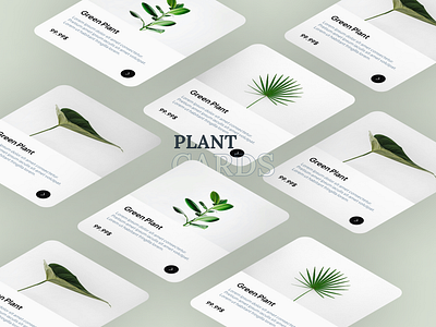 Green plant app cards app app design card cards design plant ui web design website design
