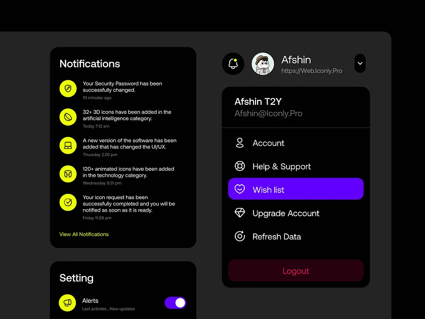 Notification UI designs, themes, templates and downloadable graphic ...
