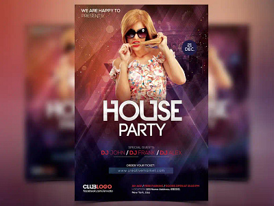 House Party Flyer PSD Design artist artwork christmas flyer background elegant flyers hop house party poster background house party poster template house party psd flyer download illustration simple house party psd flyer