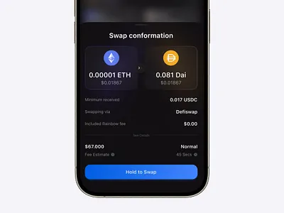 Swap app crypto swap trade ui uiux wallet