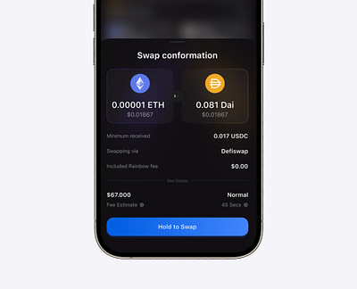 Swap app crypto swap trade ui uiux wallet