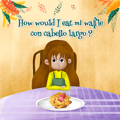 How would I eat mi waffle ? branding child book design drawing graphic design illustration vector