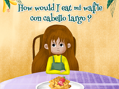 How would I eat mi waffle ? branding child book design drawing graphic design illustration vector