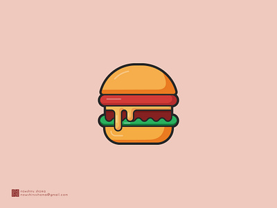 Burger Illustration burger burger illustration food graphic design illustration logo design modern logo vector