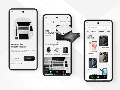 Favorite Gadget app app design mockup digital store e commerce app gadget gadget store minimalist design mobile mobile shopping online shopping product showcase technology ui design ui ux ux design