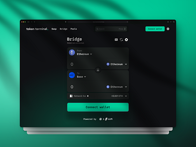Bridging crypto assets on an omnichain Dex - token terminal base bitcoin crypto assets cryptocurrency decentralized exchange design dex ethereum l3 layer3 omnchain onchain pol swap tokenterminal ui ux wallet web app web3