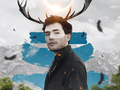 #6 Photoshop Manipulation - Lost and Found adobe animal deer designdaily digital fantasy graphic design man manipulation photoshop poster design surreal tutorial