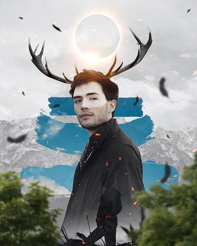 #6 Photoshop Manipulation - Lost and Found adobe animal deer designdaily digital fantasy graphic design man manipulation photoshop poster design surreal tutorial