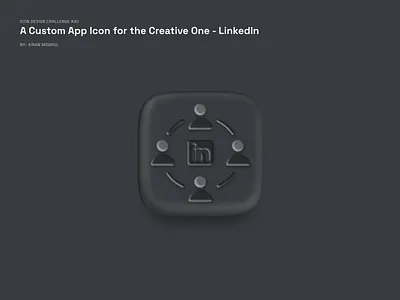 30. a Custom App Icon for the Creative One - LinkedIn 3d black branding design icon icon redesign illustration linkedin logo logo redesign mobile design pitch black redesign ui uichallenge ux uxdesigner uxui