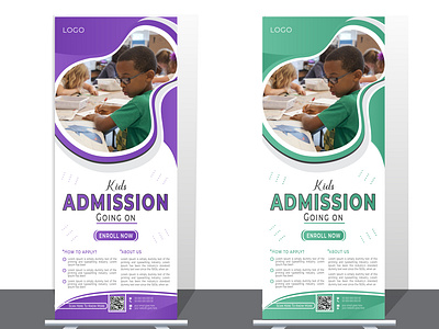 Creative Kid Admission Roll Up Banner Design Template admission admission banner admission roll up business design display banner graphic designer kids kids admission marketing print print ready pull up rack card roll up roll up banner set template vector x banner