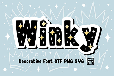 Winky OTF PNG SVG bold bright cartoon craft decorative design display font fresh funny otf playful png quirky shiny sparkle svg tamawuku vivid winky