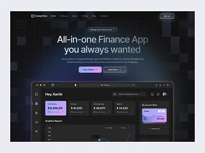 Fintech SaaS Landing Page Design b2b dashboard design finance fintech grid landing page marketing site minimalism product design saas ui ui design user interface ux web web design web layout website website design