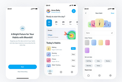 Moonbit's other sections. app card design illustration mobile app ui ux