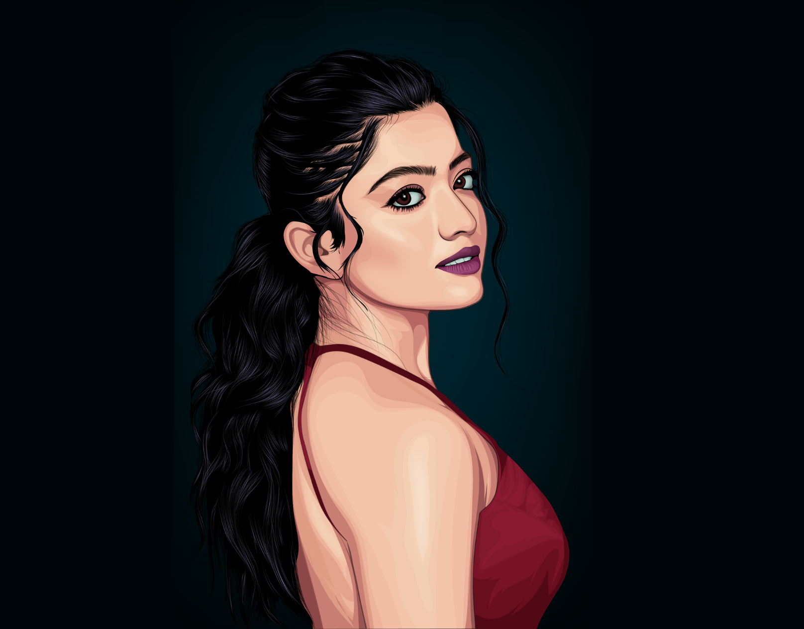 The Beauty of Rashmika: Vector Illustration 🔥 adobe illustrator cartoon art digital art digital artist digital portrait dribbble artist illustration portrait portrait art portrait illustration rashmika mandanna sumit vector art vector vector art vector portrait