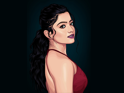 The Beauty of Rashmika: Vector Illustration 🔥 adobe illustrator cartoon art digital art digital artist digital portrait dribbble artist illustration portrait portrait art portrait illustration rashmika mandanna sumit vector art vector vector art vector portrait