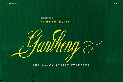 Gantheng - Fancy Script Font typography wedding invitation