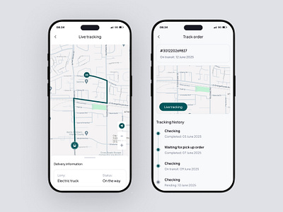Order Tracking delivery delivery detail live tracking map map view order list order tracking status tracking tracking history ui