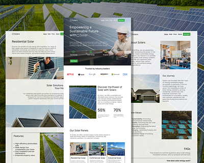 Solars web design branding business clean design energy figma graphic graphic design green logo page soler sun ui web web design website