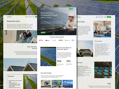 Solars web design branding business clean design energy figma graphic graphic design green logo page soler sun ui web web design website
