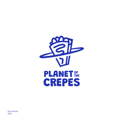 Planet Of the Crepes brand brand design branding business logo crepes daily logo challenge foodtruck logo logotype