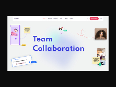 Team Collaboration agency website banner creative website design landin page team ui uidesign uiux web