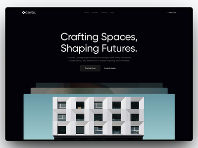 Oswell Studio - Architectural Website animation architecture branding darkui design figma graphic design illustration landingpage logo minimal productdesign studio typography ui uidesign uiux userinterface ux web design