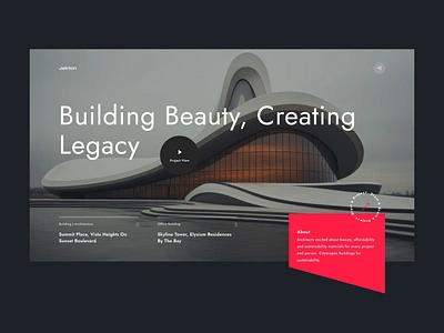 Real Estate/Architect agency website architecture banner building construction creative website design landing page modern real estate trending ui uidesign uiux web