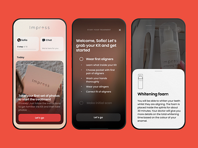 Impress App Onboarding app health onboarding product design progressive blur scanning steps treatment