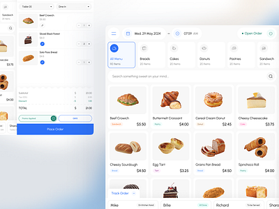 Point of Sales - Bakery POS System bakery pos cashier cashier app cashier dashboard cashier design kiosk payment app point of sale point of sales point of sales app point of sales system point of sales ui ux pos design pos system report restaurant saas saas dashboard sales app self order