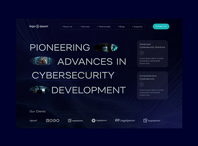 Cyber Security Landing Page animation ui