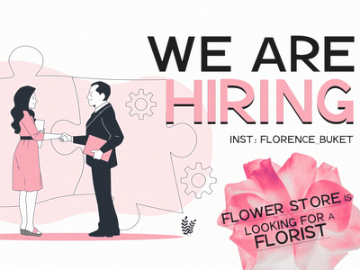 Flower store job posting poster branding florence flowers graphic design hiring job