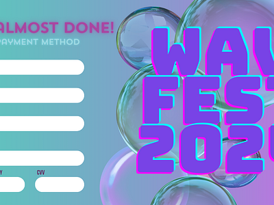 Credit Card Checkout - DailyUI002 2024 blue bubbles checkout colors dailyui dailyui002 design festival modern musicfestival paymentmethod purchasing purple ticket violet