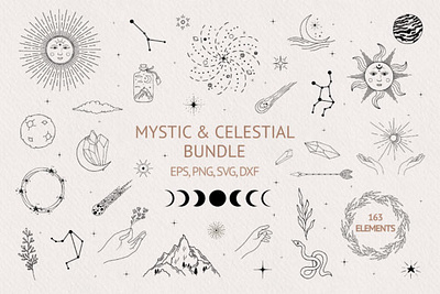 Hand Drawn Mystic & Celestial Bundle lunar