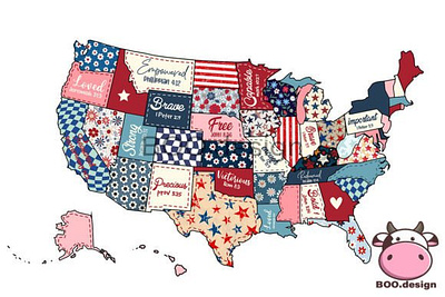 Retro America USA Map Png, 4th of July 4th of july download