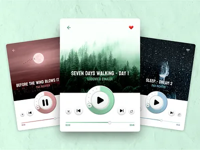 Music player UI design app branding design illustration ui