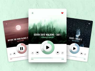 Music player UI design app branding design illustration ui