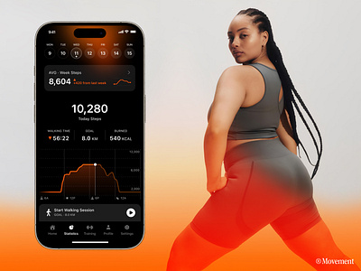 Step Tracker Concept 01 // app apple style application design branding chart fitness app graphic design health app motion sport app ui ux visual wellness