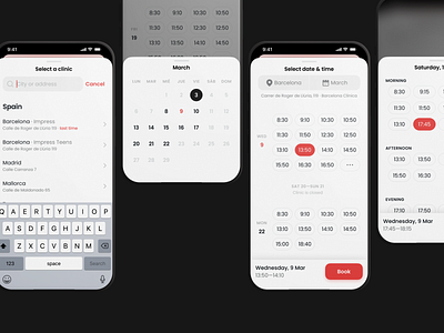 Booking appointment address app booking calendar health product design timetable