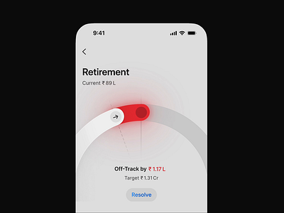 Goal off-track animation - light mode animation chart circle finance graph investment light mode mobile motion graphics off track retirement target