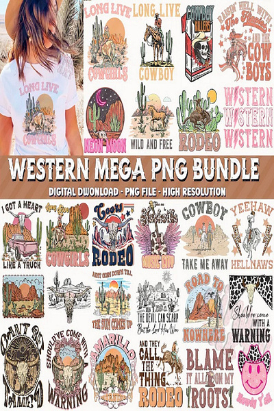 7 Western Mega Bundle PNG, Western Sublimation Bundle, Cowboy Co 3d animation branding graphic design logo motion graphics ui