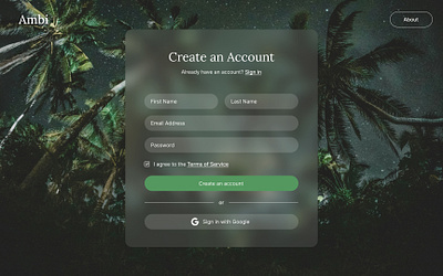 Create an Account | Daily UI #001 001 account create account daily ui design form log in login sign up ui web