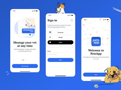 PetsApp · Sign in design sign up tech ui ux veterinary