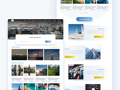 Manha Travel: Booking vacation packages website landing page ticketing travel ui website