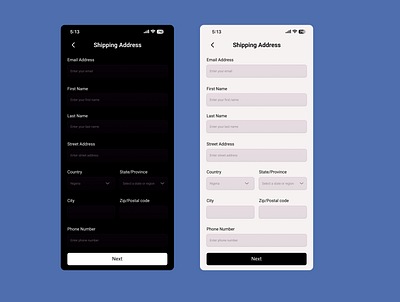 shipping address 🎨🌑🌕 ui uidesign user interface