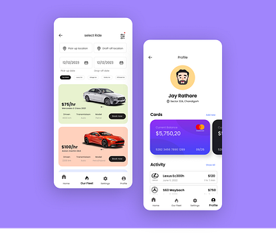 Car Rental App ui visual design