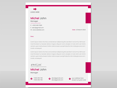 Minimal Letterhead Design. business letterhead company letterhead design letterhead design letterhead template minimal design minimalist lettterhead design simple