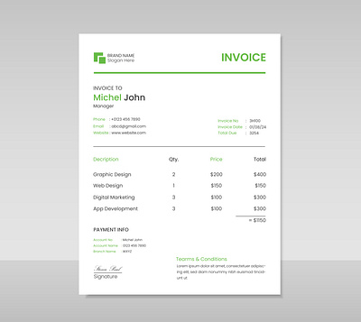 Minimalistic Invoice Design. business invoice company invoice invoice design minimal invoice minimal invoice design minimalist invoice simple