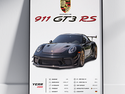 911 Porsche GT3 RS 2019 Print, Wall Art , Car Poster 911 porsche gt3 rs 911 porsche gt3 rs 2019 car posters cars cars poster digital download porsche wall art