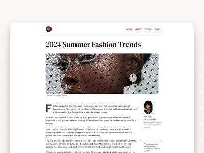 Article Layout Experiment article blog blog article exploration fashion typography web design