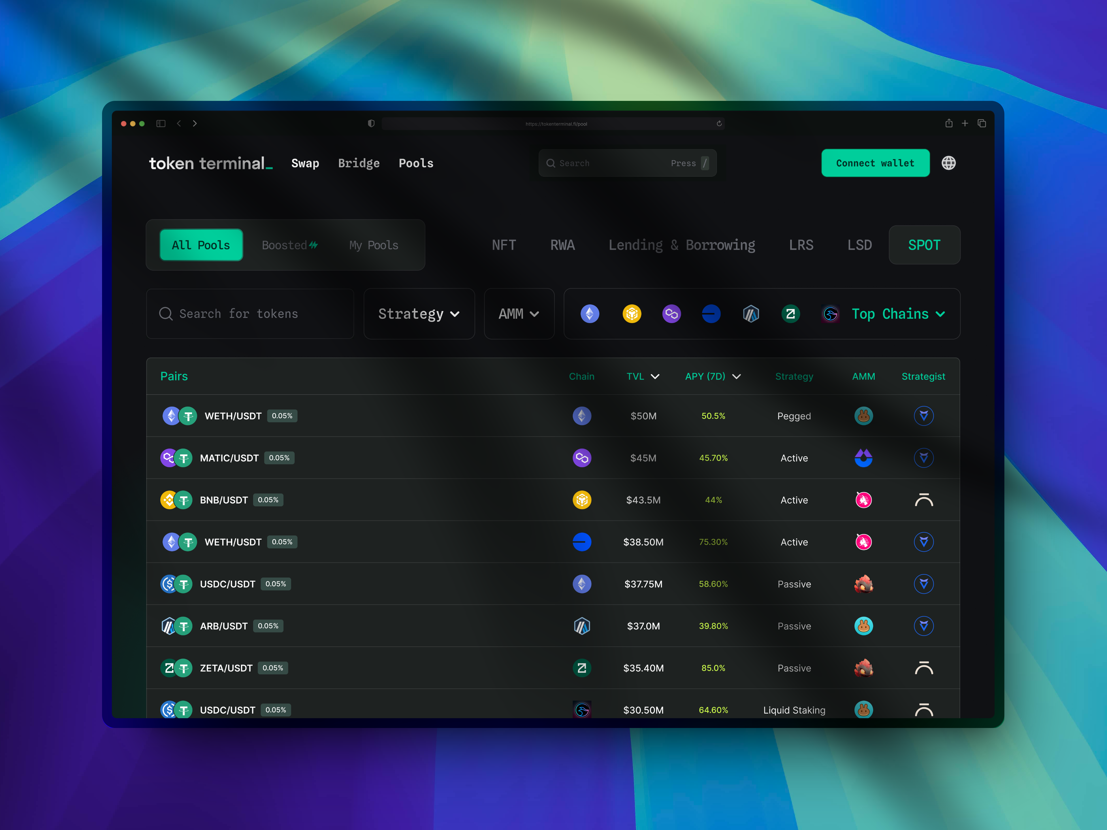 An Omnichain Dex Pool/Vault for Crypto assets staking app apy binance chain bitcoin bnb crypto crypto assets decentraized exchange design design process dex ethereum lsd onchain pool staking tvl ui ux vault